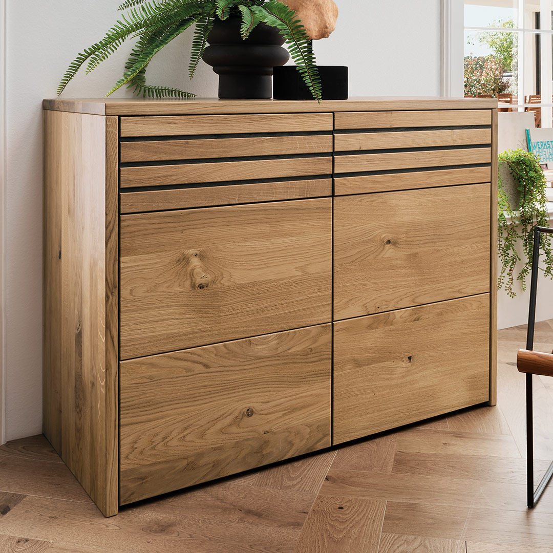 Kommode "Neras" - Größe: H80xB105xT45 cm - Holzart: Massivholz - Farbe: braun von allnatura