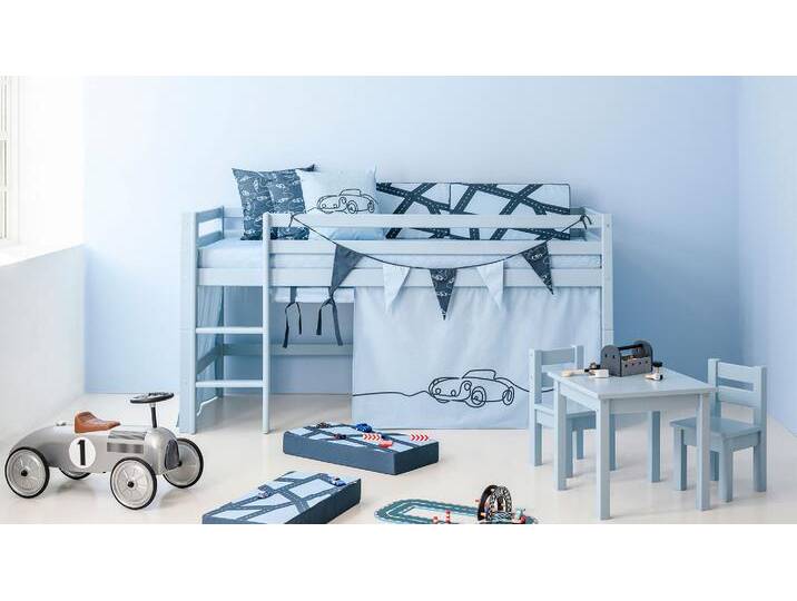 Mini-Hochbett Colorino - 90x200 cm - weiß - Kinder-Betten - 100% Bio & schadstoffgeprüft von allnatura