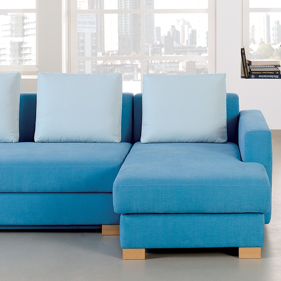 Schlafsofa mit Recamiere "Loop" - Holzart: Massivholz - Farbe: braun von allnatura