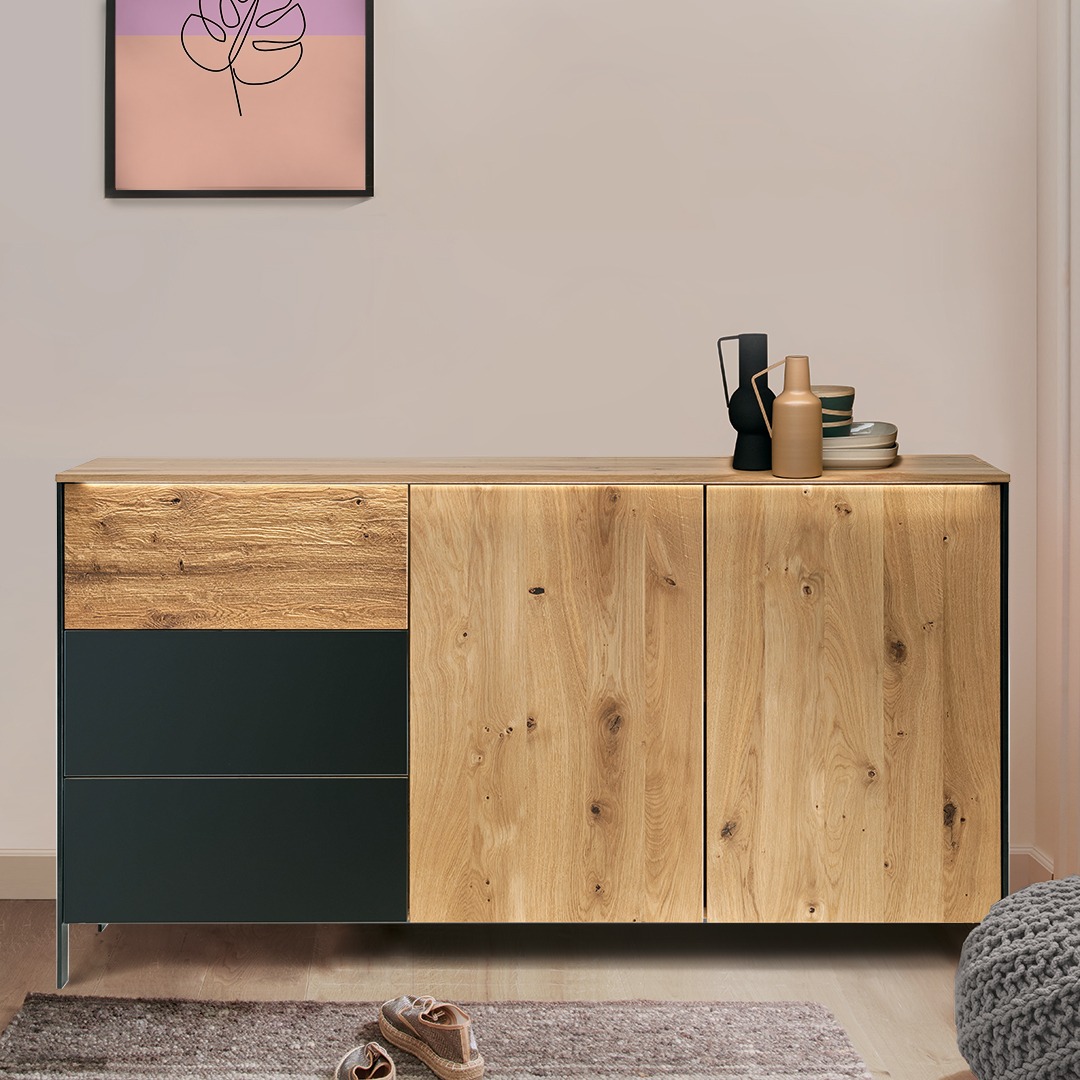 Sideboard "Fira" - Holzart: Wildeiche - Farbe: braun von allnatura