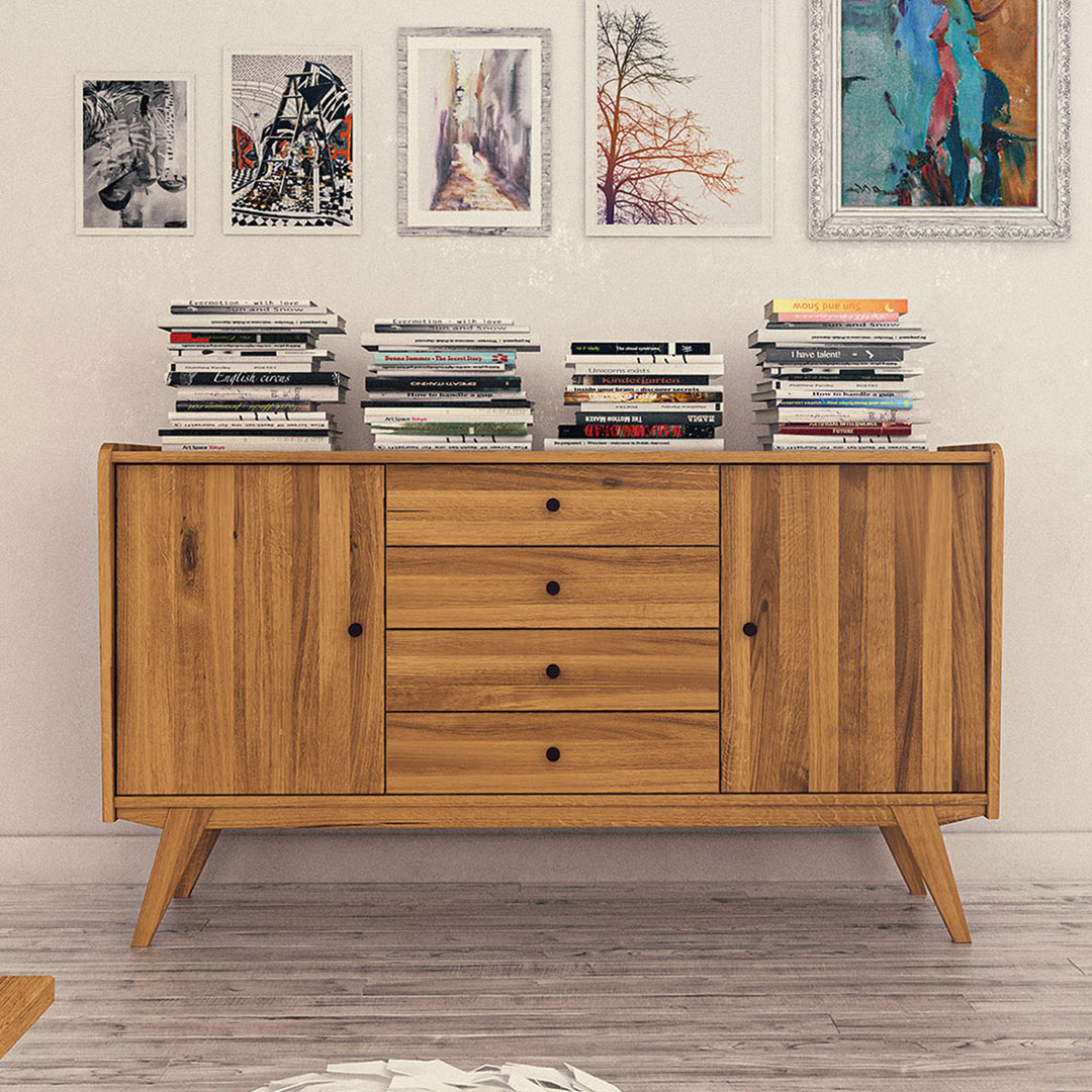 Sideboard "Lasala" - Holzart: Buche - Farbe: braun von allnatura