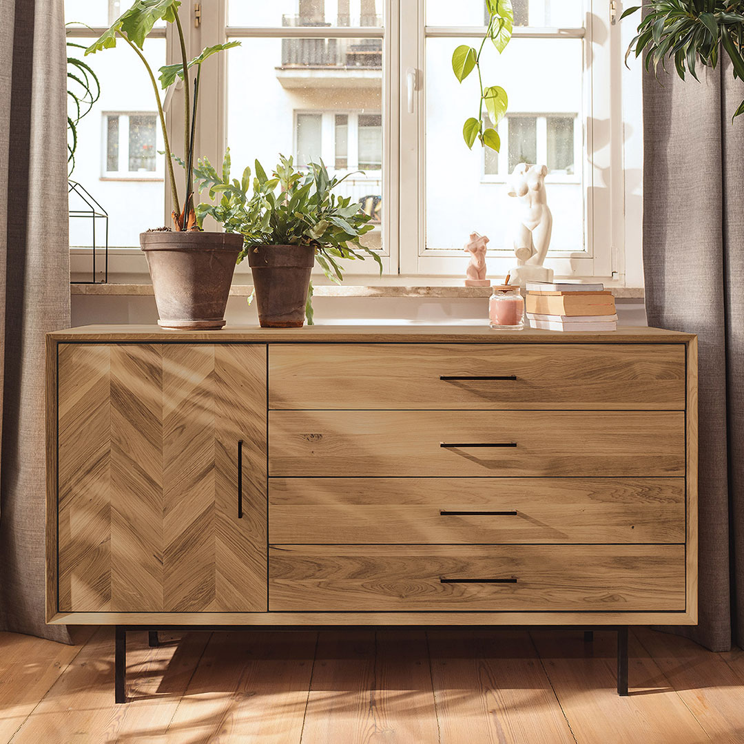 Sideboard "Parquetta" - Holzart: Kernbuche - Farbe: braun von allnatura