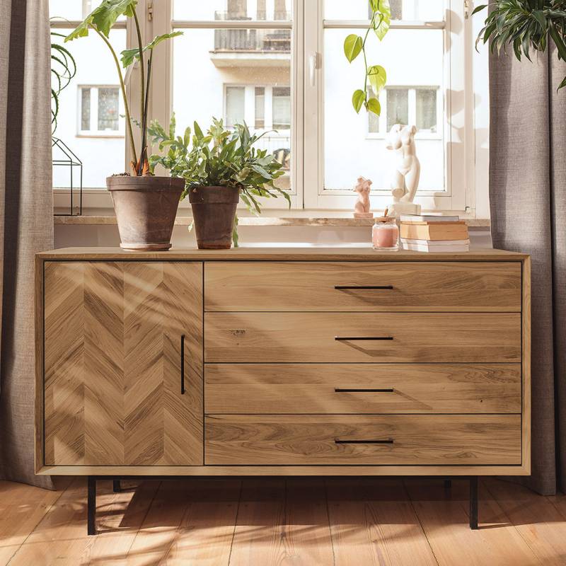 Sideboard "Parquetta" - Holzart: Wildeiche - Farbe: braun von allnatura