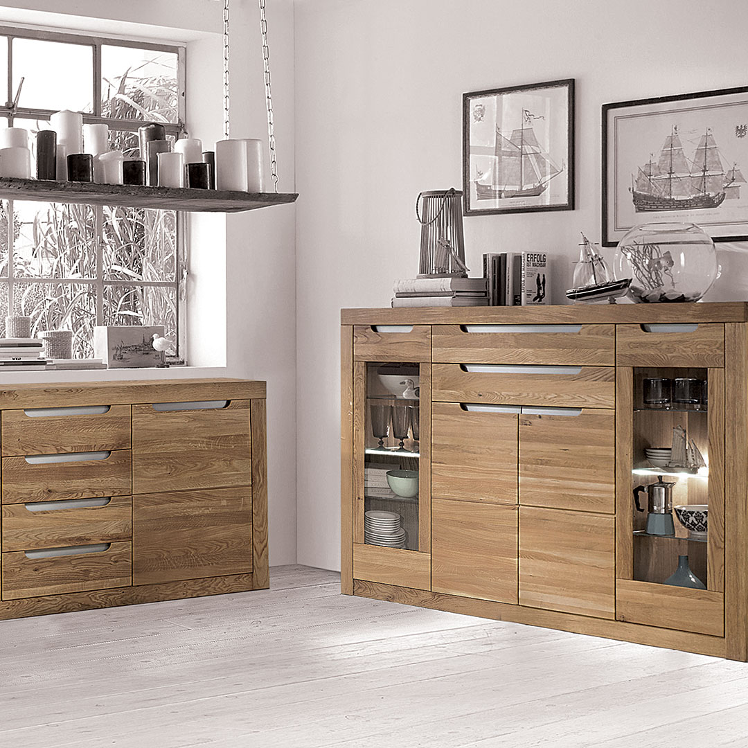 Sideboard "Savina" - Holzart: Wildeiche | 100% vegan - Farbe: braun von allnatura