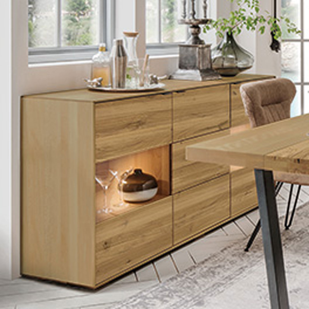 Sideboard "Senera" - Holzart: Wildeiche | 100% vegan - Farbe: braun von allnatura