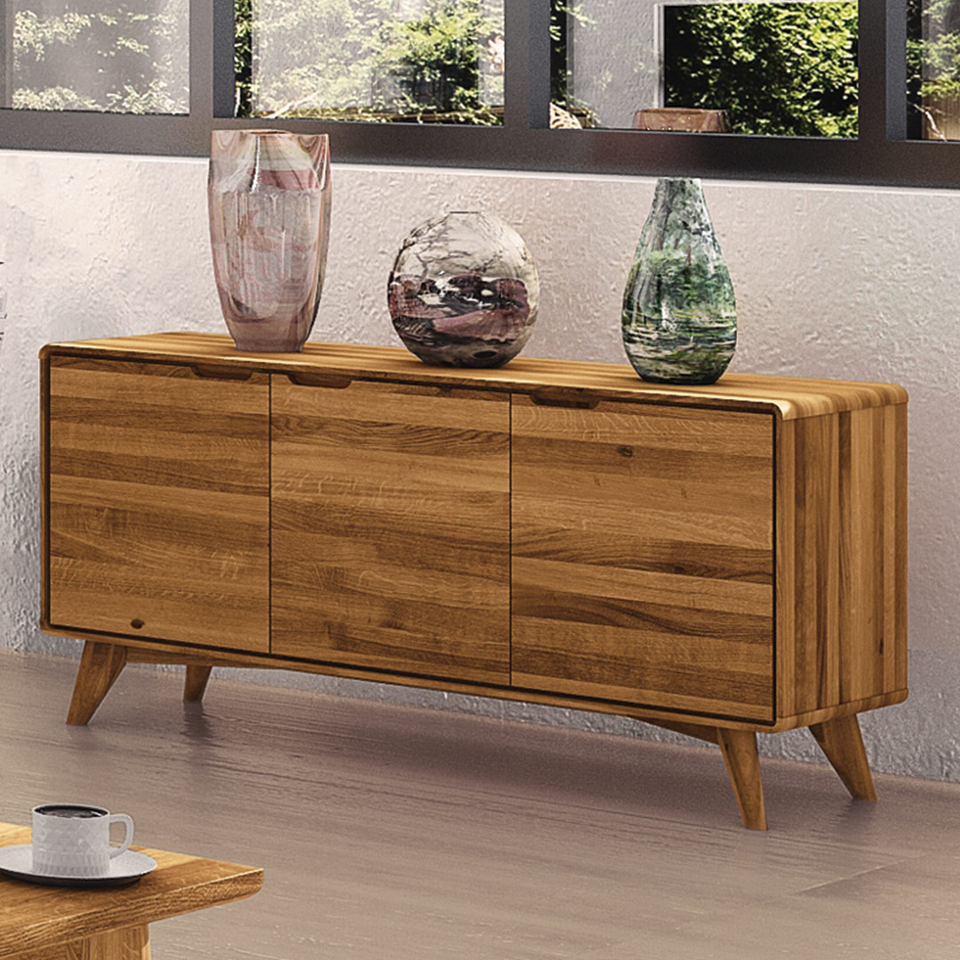 Sideboard "Tario" - Größe: H65xB134xT40 cm - Holzart: Kernbuche | 100% vegan - Farbe: braun von allnatura