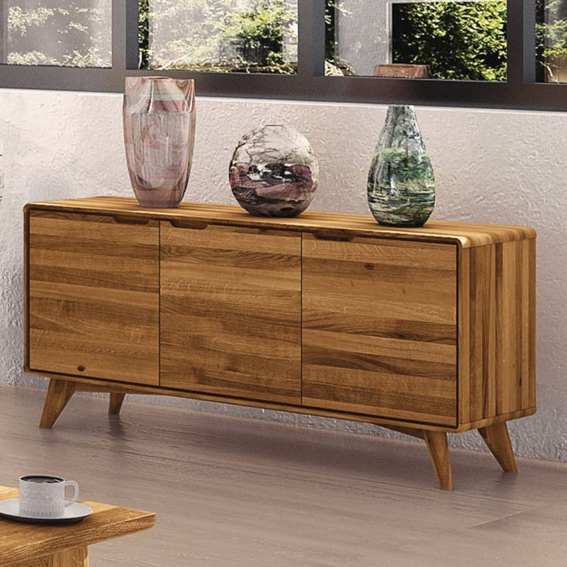 Sideboard "Tario" - Größe: H65xB134xT40 cm - Holzart: Wildeiche | 100% vegan - Farbe: braun von allnatura