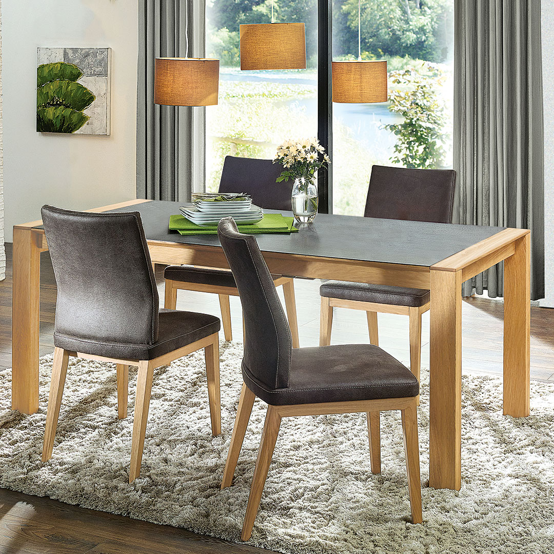 Tisch "Alivio" - Größe: 100x120 cm - Holzart: Nussbaum - Farbe: braun von allnatura