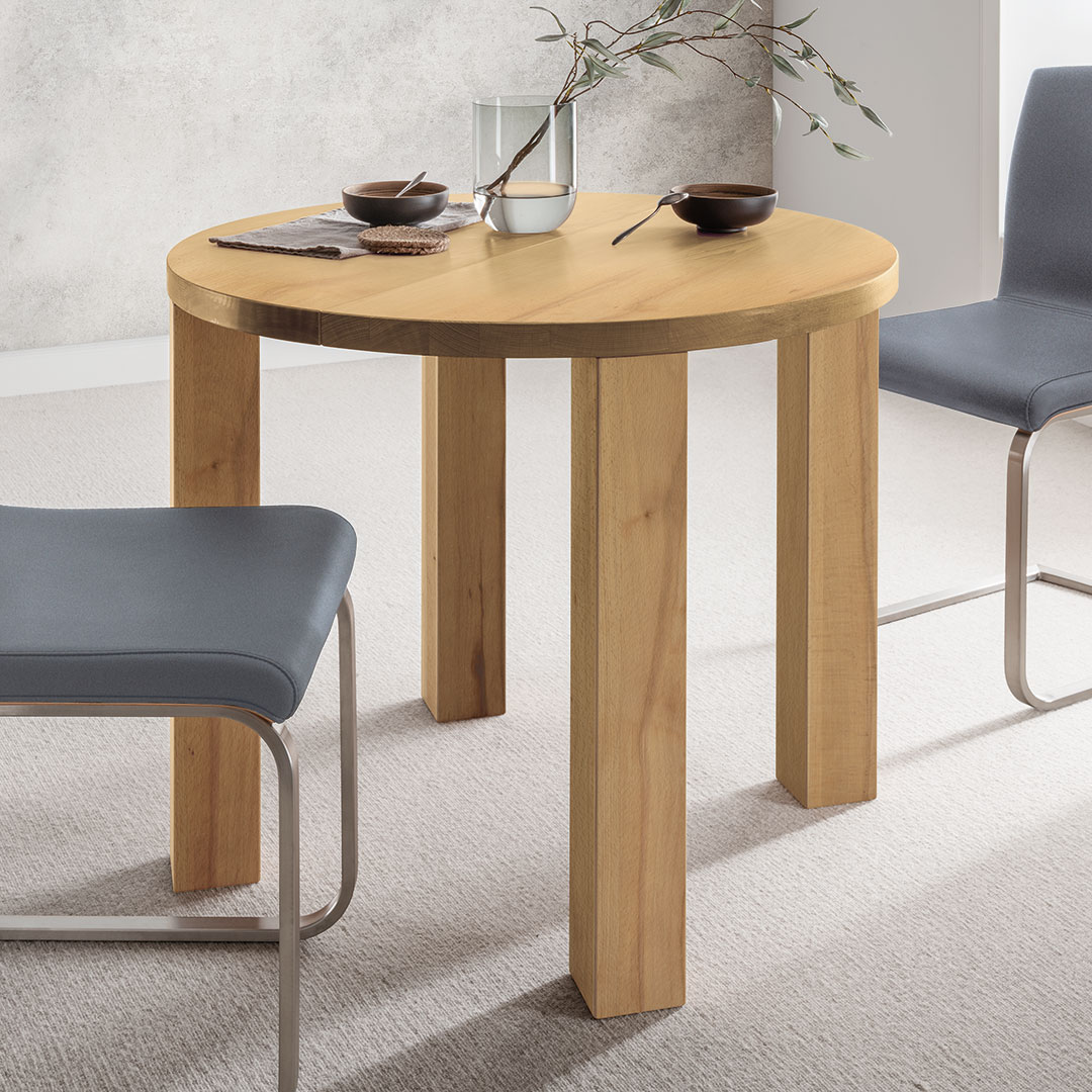 Tisch "Rondo" - Holzart: Wildeiche - Durchmesser Tisch: 90 cm - Farbe: braun von allnatura