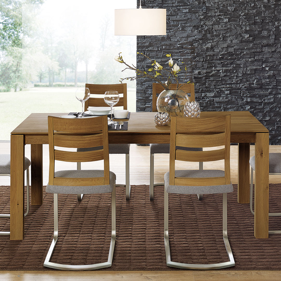 Tisch "Salvino" - Größe: 80x220 cm - Holzart: Nussbaum - Farbe: braun von allnatura