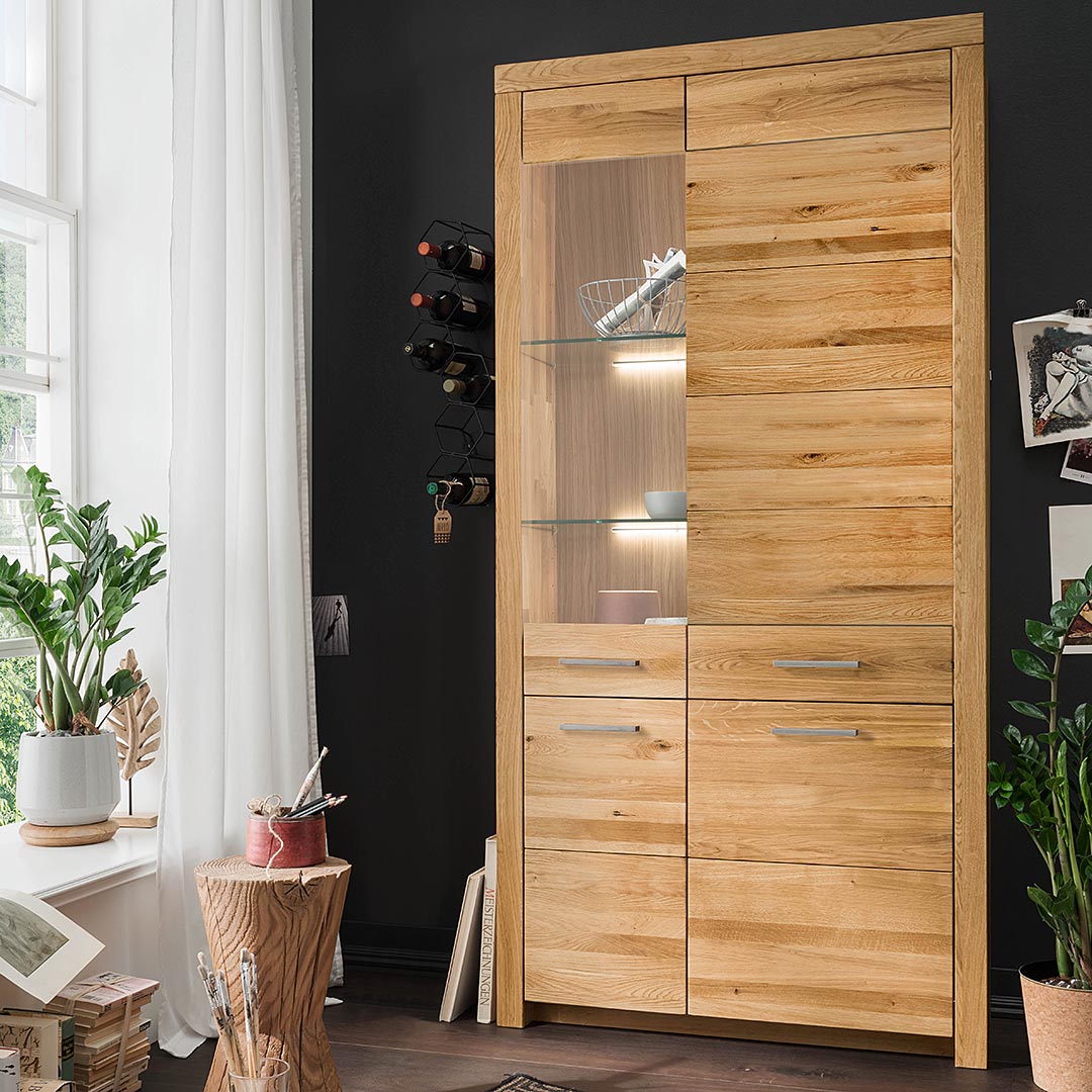 Vitrine "Sorano" - Holzart: Massivholz | 100% vegan - Farbe: braun von allnatura