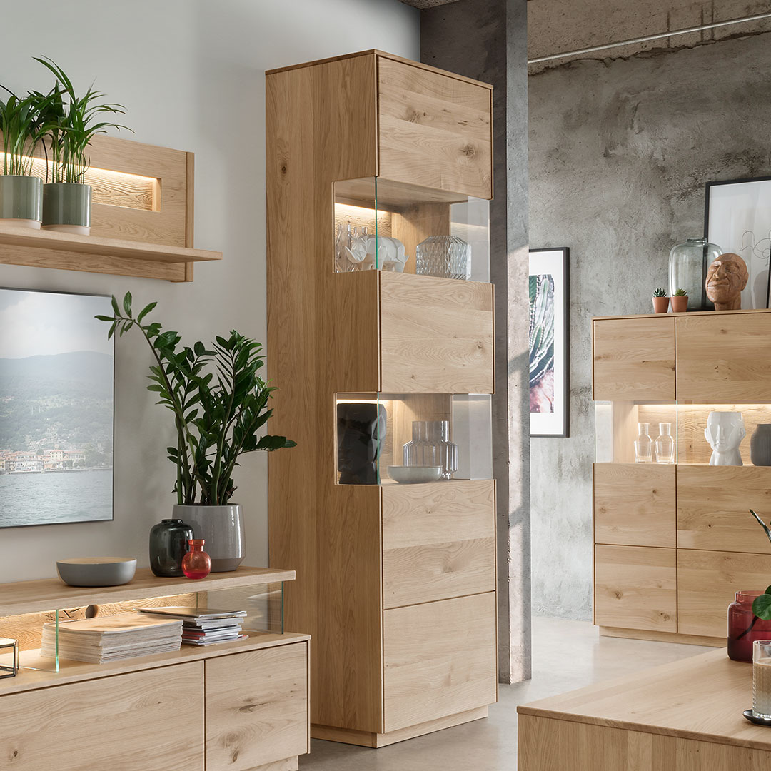 Vitrine "Vasado" - Holzart: Massivholz - Farbe: braun von allnatura