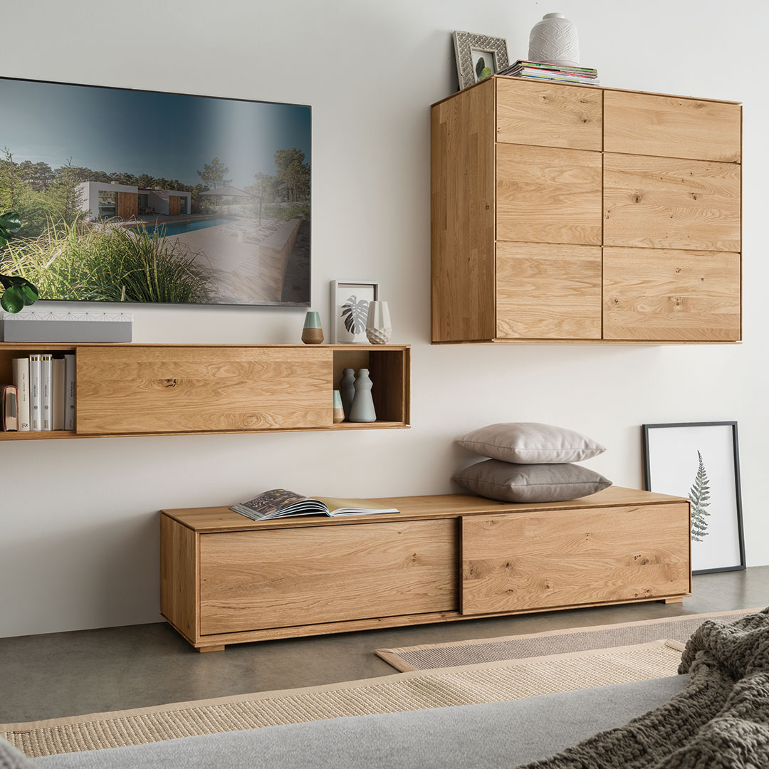 Wohnwand "Civenna" - Holzart: Massivholz - Farbe: braun von allnatura