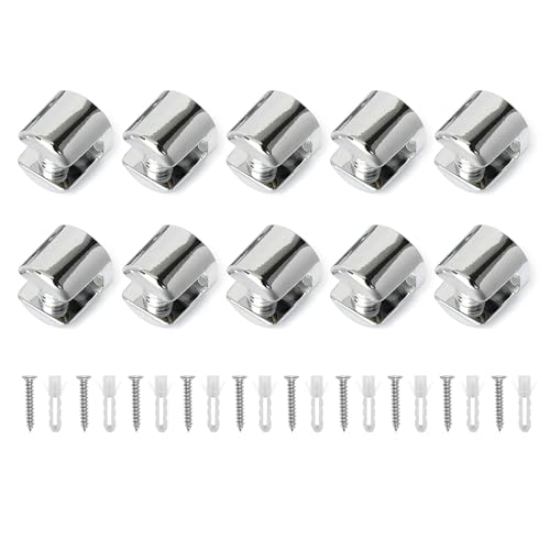 10 Stück verstellbare Zincs Legierungen Glas Clip Schrank Regal Platten Badezimmer Glashalter zur Befestigung von Badezimmer Brille Schrank Regal Platten von alloneslife