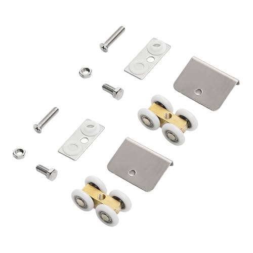 2pcs Verstellbare Schiebetür Rad Dusche Glastüren Rollen Vierrad Hanging Riemenscheibe Roller Easy Installation Badezimmer Duschtür Roller von alloneslife