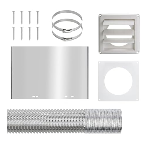 4 Zoll Trockner Wandlüftungskanal Kits Entlüftungsschlauchanschlüsse Leitungssatz Effiziente Luftströme Management Entlüftungsplatte Mit Schlauch von alloneslife