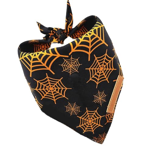 Halloween Dog Bandana Mit Spinnen Kürbissen Druck Weicher Atmungsaktiver Stoff Für Kostümpartys & Urlaubsfotos Halloween Hundelätzchen Größen von alloneslife