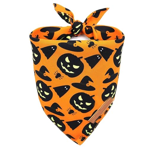 Halloween Dog Bandana Mit Spinnen Kürbissen Druck Weicher Atmungsaktiver Stoff Für Kostümpartys & Urlaubsfotos Halloween Hundelätzchen Größen von alloneslife