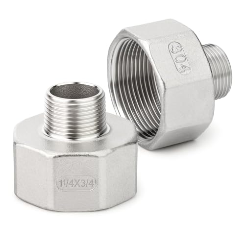 Hochtemperatur-Stahl 1,9 cm auf 1 1/4 Zoll Gewinde Sanitär-Adapter, Sanitär-Anschlusswerkzeug für Rohrsysteme, NPT-Gewinderohradapterfitting Hochtemperatur-Stahl 1,9 cm auf 1 1/4 Zoll Gewinde Sanitär-Adapter, Sanitär-Anschlusswerkzeug für Rohrsysteme, NPT-Gewinderohradapterfitting von alloneslife