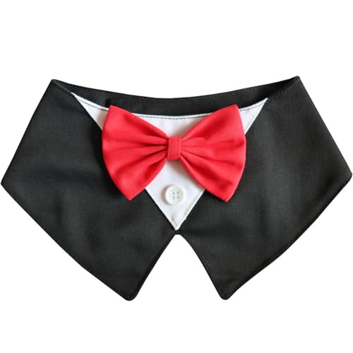 Hundehalsband mit Fliege, weiches Leinen, modisches Accessoire, schnell verstellbares Design, bequeme Haustier-Halsbekleidung, Hundehalsband, Party-Zubehör von alloneslife
