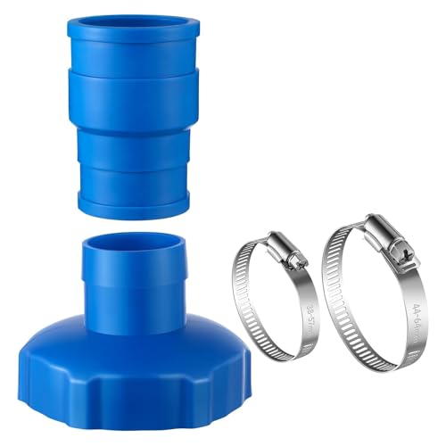 Pool-Vakuum-Adapter, Gummi-Schlauchverbinder mit 4 Klemmen, Kupplung für Bodenschwimmzubehör, Wasserzirkulationsadapter von alloneslife