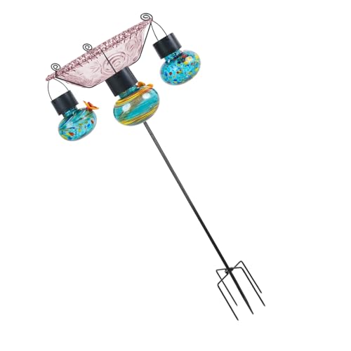 Solarbetriebene Kolibris-Futterstation mit Erdspieß, einfache Installation, Haltbarkeit für den Außenbereich, Garten, Outdoor, Kolibris, Futterstation mit Erdspieß von alloneslife