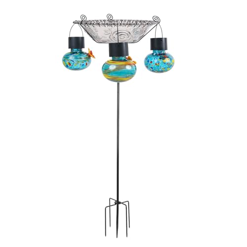 Solarbetriebene Kolibris-Futterstation mit Erdspieß, einfache Installation, Haltbarkeit für den Außenbereich, Garten, Outdoor, Kolibris, Futterstation mit Erdspieß von alloneslife