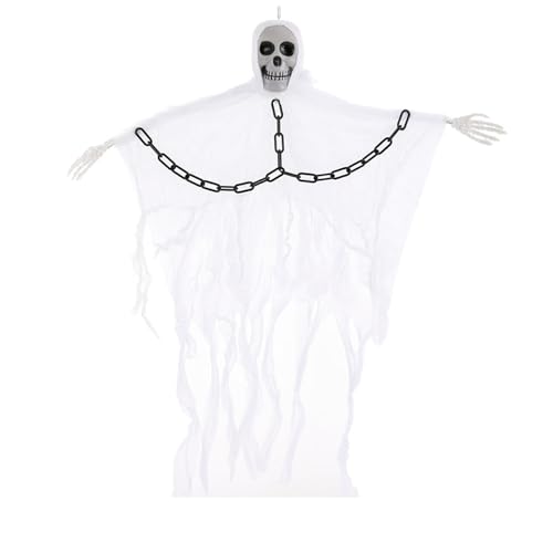 Unheimliche Gespensters Skelett Mit Ketten Halloween Party Dekoration Gaze Skelett Ornament Für Innenräume Freien Scary Decors Easy Hanging Horror Theme von alloneslife