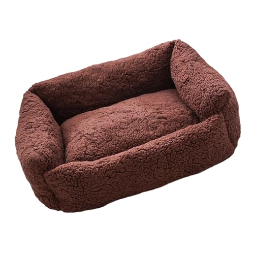 Verdicktes Plüschbett, abnehmbares Bett, waschbar, Winter, Haustierhaus, gemütlich, warme Unterlage für Innenkatzen, waschbares Katzenbett mit abnehmbarem Bezug von alloneslife