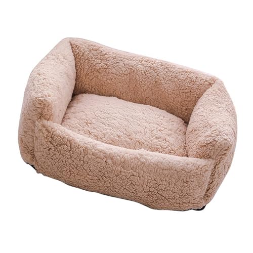 Verdicktes Plüschbett, abnehmbares Bett, waschbar, Winter, Haustierhaus, gemütlich, warme Unterlage für Innenkatzen, waschbares Katzenbett mit abnehmbarem Bezug von alloneslife