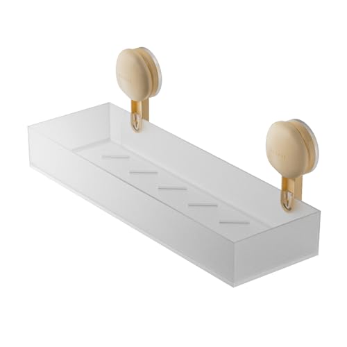 Zuverlässige Wand Befestigen Badezimmerregal Mit Starken Saugnäpfeln Wasserdicht Für Nasse Bereiche Und Kleine Wohnhäuser Verwenden Stark von alloneslife