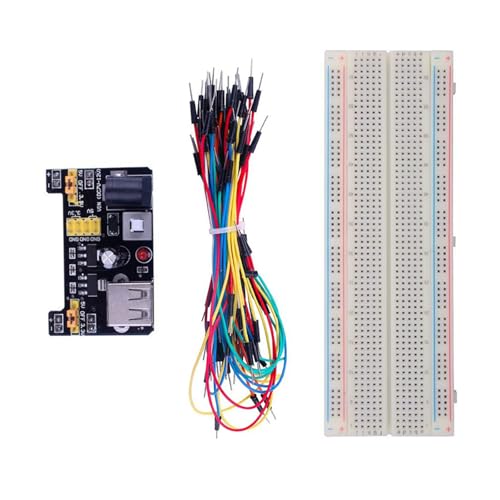 alloneslife 3 3 V/5 V MB102 Breadboard Leistungsmodul MB102 830 Punkte Lötlicher Prototyp Brotbrettkits +65 Flexible Jumper Drähte von alloneslife