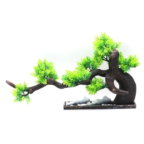 alloneslife Fishtank Ornament Harz Künstlicher Gast Begrüßt Kiefer Für Teich Und Tischplatten Herzstück Landschaft Sichere Fischlebensräume Harzharz Dekoration von alloneslife