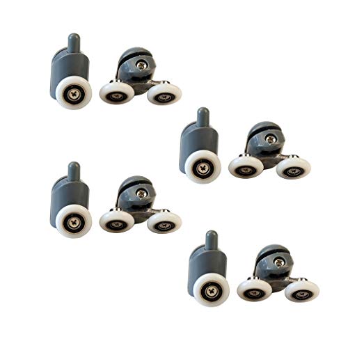 alloneslife Verstellbare Rollen für Duschkabinen, Schiebetüren, Badezimmerteile (20 mm, 23 mm), 8 Stück von alloneslife