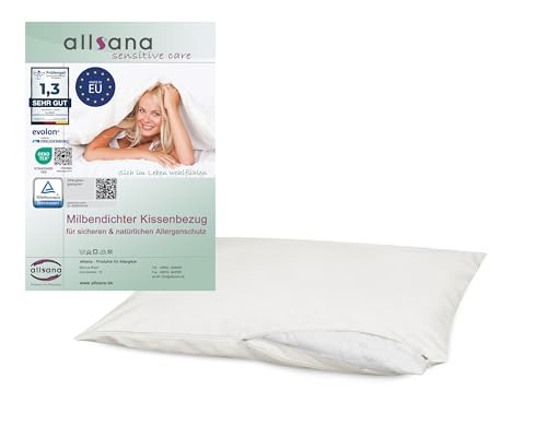 allsana Allergiker Kissenbezug 40x60 cm | Allergie Bettwäsche | Anti Milben Encasing | Milbenschutz für Hausstauballergiker | allergendichter Zwischenbezug für das Kopfkissen | TÜV geprüft von allsana