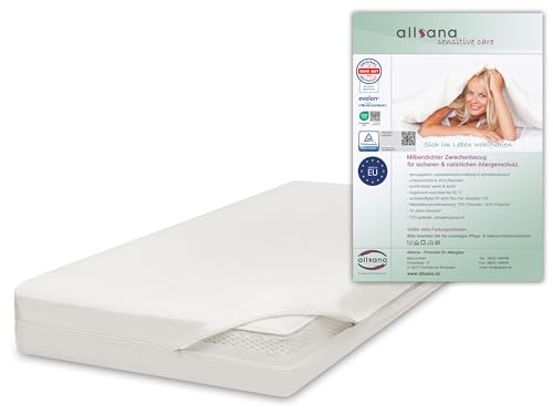 Allsana Allergiker Matratzenbezug 100x200x20 cm | Allergie Bettwäsche | Anti Milben Encasing | Milbenschutz für Hausstauballergiker | Zwischenbezug für die Matratze | TÜV geprüft von allsana