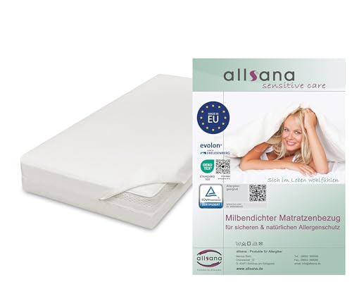 Allsana Allergiker Matratzenbezug 70x140x12 cm für Kindermatratze | Anti Milben Encasing | Milbenschutz für Hausstauballergiker | allergendichter Zwischenbezug für die Matratze | TÜV geprüft von allsana