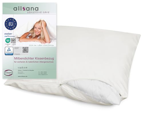 Allsana Allergiker Kissenbezug 70x90 cm | Allergie Bettwäsche | Anti Milben Encasing | Milbenschutz für Hausstauballergiker | allergendichter Zwischenbezug für das Kopfkissen | TÜV geprüft von allsana