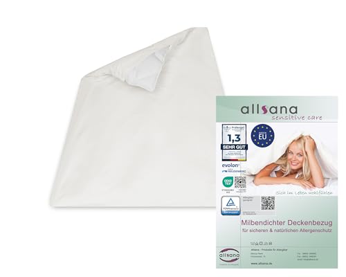 Allsana Allergiker Deckenbezug 100x135 cm | für Kinderdecke | Allergie Bettwäsche | Milbenschutz für Hausstauballergiker | allergendichter Zwischenbezug für die Bettdecke | TÜV geprüft von allsana