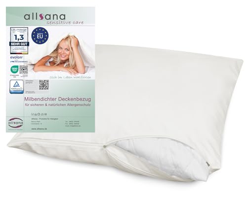 allsana Allergiker Kissenbezug 80x80 cm | Allergie Bettwäsche | Anti Milben Encasing | Milbenschutz für Hausstauballergiker | allergendichter Zwischenbezug für das Kopfkissen | TÜV geprüft von allsana