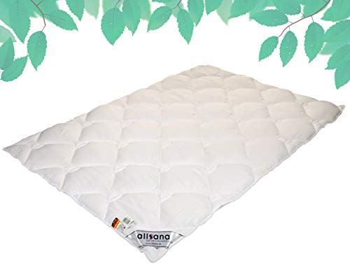 allsana TENCEL® Klimafaser Steppbett 155x220 cm | Lyocell Bettdecke mittelwarm für Allergiker | waschbar bei 60°C | atmungsaktive Bettdecke aus Naturfaser bei Allergie | Markenqualität made in Germany von allsana