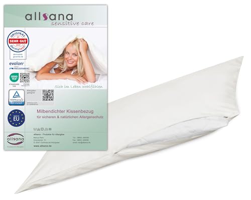 Allsana Allergiker Kissenbezug 40x140 cm | Allergie Bettwäsche | Anti Milben Encasing | Milbenschutz für Hausstauballergiker | allergendichter Zwischenbezug für das Seitenschläferkissen | TÜV geprüft von allsana