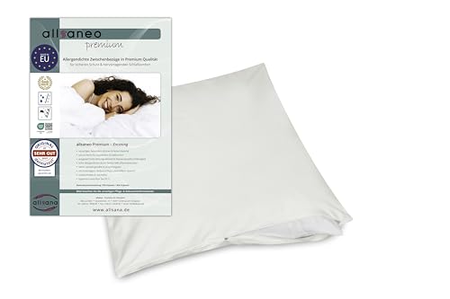 allsaneo Premium Allergiker Kissenbezug 50x50 cm | Allergie Bettwäsche extra weich und leicht | Anti Milben Encasing | Milbenschutz | allergendichter Zwischenbezug | TÜV geprüft von allsana