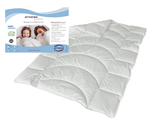 allsaneo Protect LEICHT-Steppbett 155x220 cm mit allergendichtem Bezug aus Evolon für den Sommer, Bettdecke für Allergiker mit integriertem Milbenschutz von allsaneo