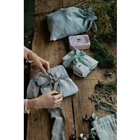 Hellblaues Geschenkpapier-Set Mit Bestickten Weihnachtsmotiven Hellblaues Geschenkpapier-Set Mit Bestickten Weihnachtsmotiven von allthebeautifullinen