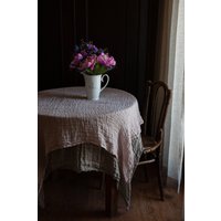 Rosa Washed Leinen Tischdecke Transparent Musselin Rosa Washed Leinen Tischdecke Transparent Musselin von allthebeautifullinen
