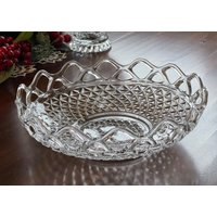 Vintage Imperial Glasschüssel Anfang Des 20.jahrhunderts Open Lace Edgeed Obstschale Oder Konfektschale Belmont von allthingsmod