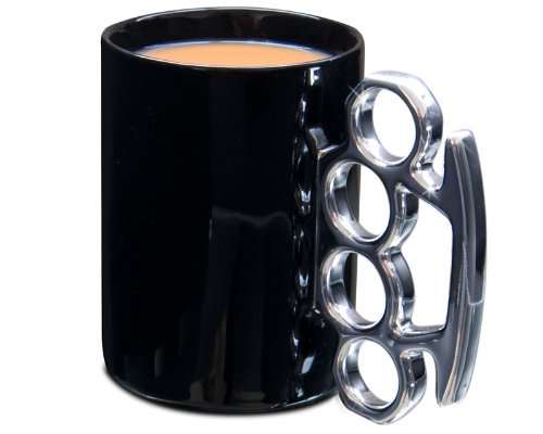 Winkee - Schlagring Kaffee Tasse | Der schlagfertige Kaffee Pott | Kaffeebecher mit Schlagring-Henkel | Papa's Kaffeetasse von Winkee