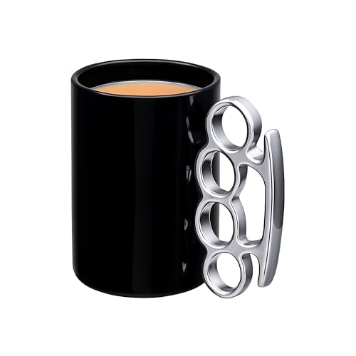 Winkee - Schlagring Kaffee Tasse | Der schlagfertige Kaffeebecher| Tee Tasse mit Schlagring-Henkel | Papa's Kaffeetasse I Geschenke für Männer von Winkee