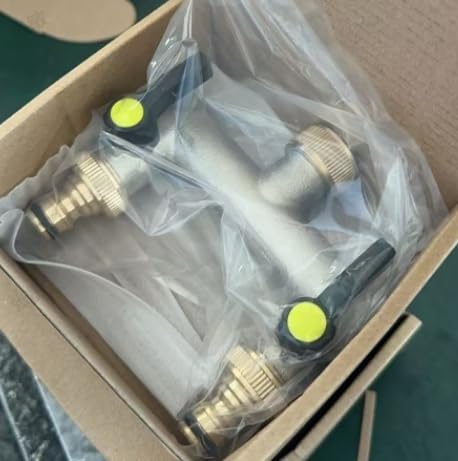 almaio 2 Wege Wasserhahn Verteiler, 3/4 Zoll Messing Wasserverteiler Garten, 2er 3/4" auf 1/2" Adapter, Wasseranschluss Verteiler Kompatibel mit DREI Geräten Oder DREI Wasserrohren almaio 2 Wege Wasserhahn Verteiler, 3/4 Zoll Messing Wasserverteiler Garten, 2er 3/4" auf 1/2" Adapter, Wasseranschluss Verteiler Kompatibel mit DREI Geräten Oder DREI Wasserrohren von almaio